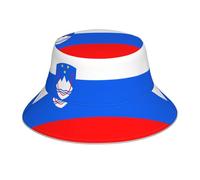OUInbvv Drapeau de la Slovénie Chapeau Seau Double Face Respirant Léger Tridimensionnel pour Plage Camping Randonnée Pêche Noir
