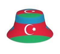OUInbvv Drapeau de l'Azerbaïdjan Chapeau Seau Double Face Respirant Léger Tridimensionnel pour Plage Camping Randonnée Pêche Noir