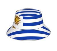 OUInbvv Drapeau de l'Uruguay Chapeau Seau Double Face Respirant Léger Tridimensionnel pour Plage Camping Randonnée Pêche Noir