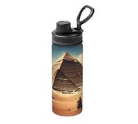 OUInbvv Dreaming of the Pyramids of Khufu Gourde de sport portable avec couvercle à charnière anti-fuite, convient pour l'extérieur, les trajets et le camping