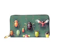 OUInbvv Insect Atlas Portefeuille avec fermeture éclair en métal pour carnet de notes et porte-chèques Design doux et léger