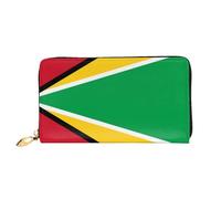 OUInbvv Portefeuille à main avec fermeture éclair en métal et porte-chèques Motif drapeau de la Guyane