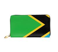 OUInbvv Portefeuille à main avec fermeture éclair en métal et porte-chèques Motif drapeau de la Tanzanie