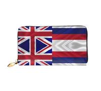 OUInbvv Portefeuille à main avec fermeture éclair en métal et porte-chèques Motif drapeau d'Hawaï