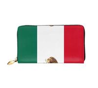 OUInbvv Portefeuille à main avec fermeture éclair en métal et porte-chèques Motif drapeau du Mexique