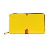 OUInbvv Portefeuille à main avec fermeture éclair en métal et porte-chèques Motif drapeau du Nouveau-Mexique