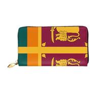 OUInbvv Portefeuille à main avec fermeture éclair en métal et porte-chèques Motif drapeau du Sri Lanka