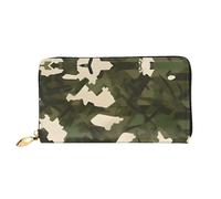 OUInbvv Portefeuille de poche camouflage militaire avec fermeture éclair en métal pour carnet de notes et porte-chèques, compartiments doux et légers