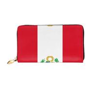 OUInbvv Portefeuille portable Drapeau du Pérou avec fermeture éclair en métal pour passebook et porte-chèques Design doux et léger