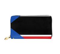 OUInbvv Portefeuille portable Drapeau du Soudan du Sud avec fermeture éclair en métal pour carnet de notes et porte-chèques Design doux et léger Compartiments