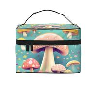 OUInbvv Pretty Little Champignons Trousse à cosmétiques de voyage avec organiseur multi-poches, grande capacité en polyester sergé pour salle de sport, camping et voyages d'affaires