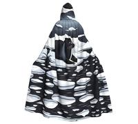 OUInbvv Seals on Ice Cape à capuche pour adulte avec impression pleine largeur, parfaite pour bal masqué, carnaval et fêtes à thème