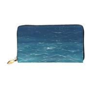 OUInbvv The Deep Blue Sea Portefeuille avec fermeture éclair en métal et porte-chèques Design doux et léger