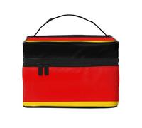 OUInbvv Trousse de maquillage de voyage avec drapeau allemand avec organiseur multi-poches, grande capacité en polyester sergé pour salle de sport, camping et voyages d'affaires