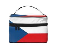 OUInbvv Trousse de maquillage de voyage avec drapeau de la République tchèque avec organiseur multi-poches, grande capacité en polyester sergé pour salle de sport, camping et voyages d'affaires