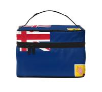 OUInbvv Trousse de maquillage de voyage avec motif drapeau des îles Turques et Caïques avec organiseur multi-poches, grande capacité en polyester sergé pour salle de sport, camping et voyages