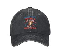 OUINCIIC Casquette de Baseball rétro Humoristique du 4 Juillet, « Mauvais Jour pour être Un Hot-Dog », Chapeau de Camionneur délavé de Haute qualité pour Hommes et Femmes