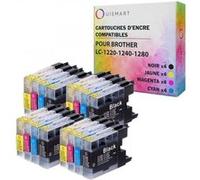 Ouismart® 16 Cartouches D'Encre Compatible Avec Brother Lc-1240 Lc-1220 Pour Dcp-J525W Dcp-J725Dw Dcp-J925Dw Mfc-J430 Series Multicolore G