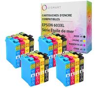 OuiSmart® 16 Pack 603 XL Compatible avec Epson 603XL 603 XL Cartouche d'encre pour Expression Home XP-2150 XP-3100 XP-4100