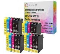 Ouismart® 20 Cartouches Epson 502xl 502 xl compatibles Epson Expression Home XP-5100 XP-5105 XP-5115 Workforce WF-2860DWF Jumelles Multi-couleurs G