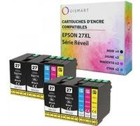 OuiSmart® 27XL 10 Cartouches d'encre compatibles Epson T27 T2715 T2711 T2712 T2713 T2714 pour imprimante Epson WORKFORCE Réveil Multicolore G