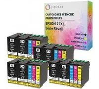 OuiSmart® 27XL 20 Cartouches d'encre compatibles Epson T27 T2715 T2711 T2712 T2713 T2714 pour imprimante Epson WORKFORCE Réveil Multicolore G