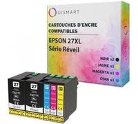 OuiSmart® 27XL 5 Cartouches d'encre compatibles Epson T27 T2715 T2711 T2712 T2713 T2714 pour imprimante Epson WORKFORCE Réveil Multicolore G