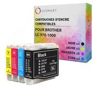 Ouismart® 4 Cartouches D'Encre Compatible Pour Brother Lc-1000 Lc-970 Pour Dcp-130C Dcp-135C Dcp-150C Dcp-350C Dcp-357C Mfc-235C Multicolore G
