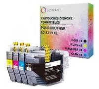 Ouismart® 4 cartouches pour brother LC3219 LC3217 LC3219XL LC3217XL compatible Brother MFC-J5330DW J6935DW 6530DW J5335DW J6930DW Multicolore G