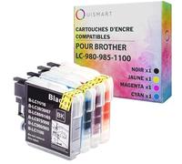 OuiSmart® Cartouches d'encre Compatible pour Brother (LC-980-985-1100, Lot de 4)