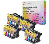 OuiSmart® Cartouches d'encre Compatible pour Brother (LC123 LC125 LC127 XL, Lot de 20)