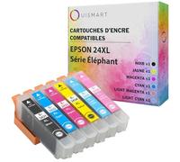 OuiSmart® Cartouches d'encre Compatible pour Epson (24XL, Lot de 6)