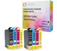 OuiSmart® Cartouches d'encre Compatible pour Epson (29XL, Lot de 8)