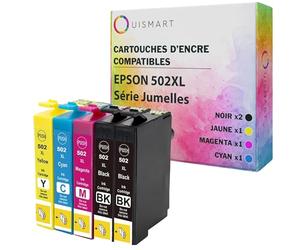 OuiSmart® Cartouches d'encre Compatible pour Epson (502XL, Lot de 5)