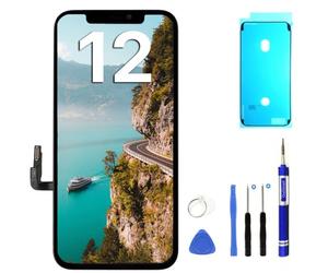 OuiSmart® ECRAN LCD pour IPHONE 12 INCELL VITRE Tactile sur Chassis Noir + Outils + Joint