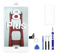 OuiSmart® ECRAN LCD pour IPHONE 8 Plus Blanc + VITRE Tactile sur Chassis + Outils + Verre