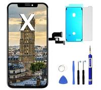 OuiSmart® ECRAN LCD pour IPHONE X/10 Retina VITRE Tactile sur Chassis TFT + Outils + Joint + Verre TREMPÉ