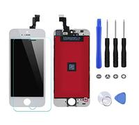 OuiSmart ECRAN LCD Retina + VITRE Tactile Complet sur Chassis pour IPHONE 5S/SE Blanc + Outils + Verre TREMPÉ