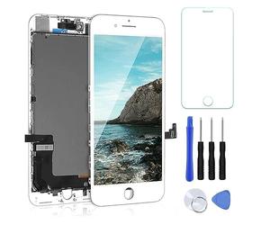 OuiSmart ECRAN LCD + VITRE Tactile sur Chassis pour IPHONE 8 Plus Blanc + KIT Outils + 1 Verre TREMPÉ