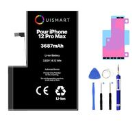OUISMART® KIT Batterie pour IPHONE (avec Kit Outils + Adhésif, iPhone 12 Pro Max)