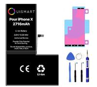 OUISMART® KIT Batterie pour IPHONE (avec Kit Outils + Adhésif, iPhone X)