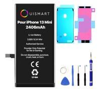OUISMART® KIT Batterie pour IPHONE (avec Kit Outils + Adhésif + Joint D'étanchéité, iPhone 13 Mini)