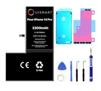 OUISMART® KIT Batterie pour IPHONE (avec Kit Outils + Adhésif + Joint D'étanchéité, iPhone 14 Pro)