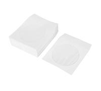 Ouitble 100 pièces Pochettes CD 4,9 Pouces de Large fenêtre Transparente enveloppes de CD réutilisables épaisses pour 12 cm 4,7 Pouces Stockage de disques DVD Papier Maison 100