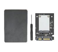 Ouitble Boîtier SSD MSATA vers SATA Tout en Alliage d'aluminium Conception d'outil Plug and Play Boîtier Adaptateur de Disque Dur Externe Ultra Fin pour système d'exploitation