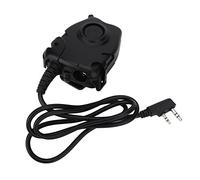 Ouitble Câble de tête Adaptateur pour Talkie-walkie PTT, Bouton Poussoir Tactique pour Parler, matériau ABS pour la Communication Radio bidirectionnelle