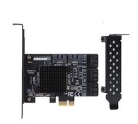 Ouitble Carte d'extension de contrôleur PCI E vers SATA 3.0 Carte d'extension d'interface SATA 3.0 Haute Vitesse 8 Ports pour Mise à Niveau de Stockage de PC de Bureau avec