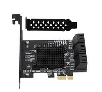 Ouitble Carte d'extension SATA 3.0 PCIe 6 Ports Carte Adaptateur Riser Haute Vitesse pour Ordinateur de Bureau Support de Disque Dur SATA6G 3G 1.5G HDD SSD avec Emplacement PCI Exp