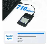 Ouitble Lecteur de graveur de cartes de jeu, outil de sauvegarde ROM USB haute vitesse pour cartouches GB GBC avec câble de données de Type C, ABS noir, taille compacte