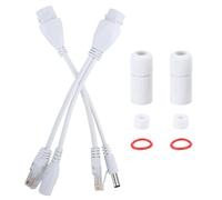 Ouitble Lot de 2 répartiteurs d'injecteur de câble adaptateur POE conformes à la norme IEEE 802.3af pour extension de réseau de bureau à domicile Alimentation 12 V CC Matériau ABS (Weiß)